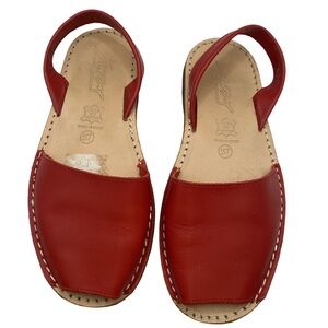 Taum Artesano Red Leather Slingback Handcrafted Sandals